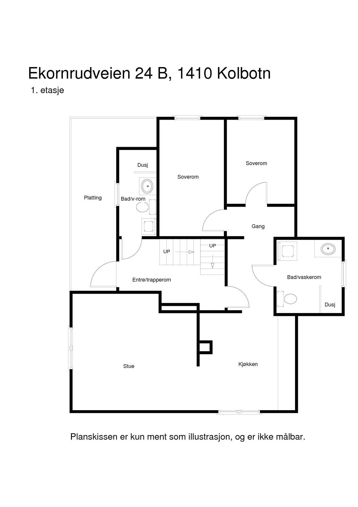 Plantegning av boligens 1. etasje Galleribilde