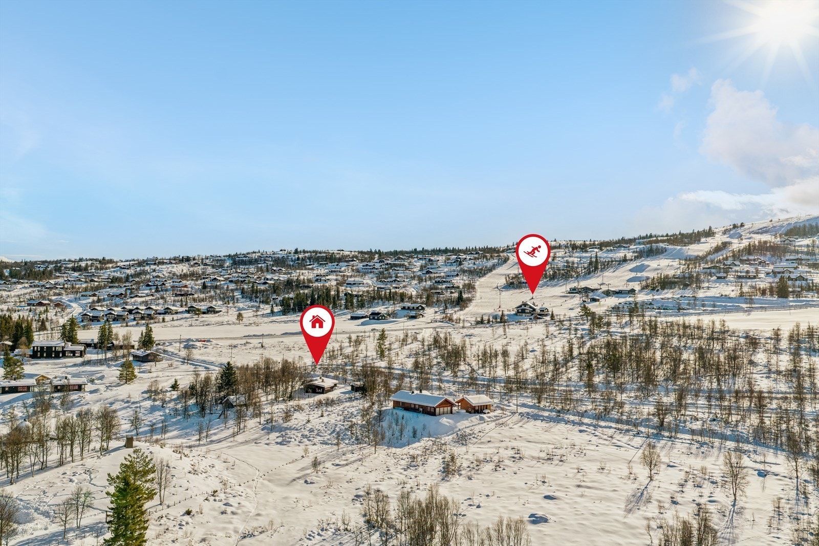 Her bor du midt i naturen med flott utsikt, ro og fred - samtidig som du har umiddelbar nærhet til både turterreng, oppkjørte skiløyper og alpinanlegg. Galleribilde