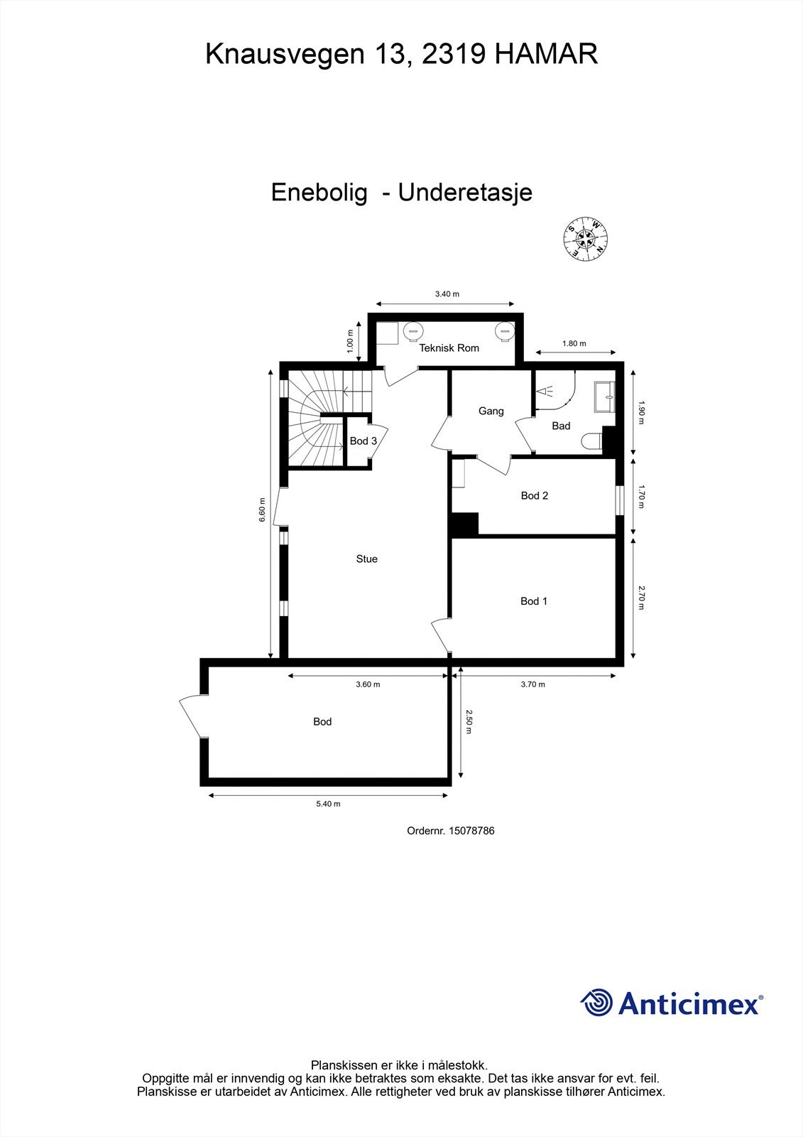 Plantegning - underetasje Galleribilde