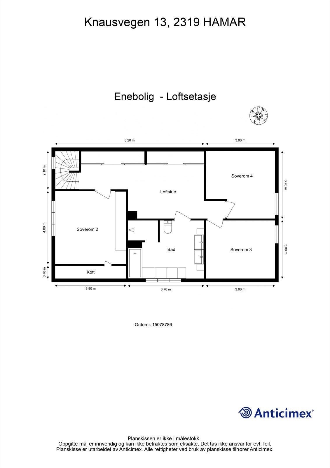 Plantegning - Loftsetasje Galleribilde