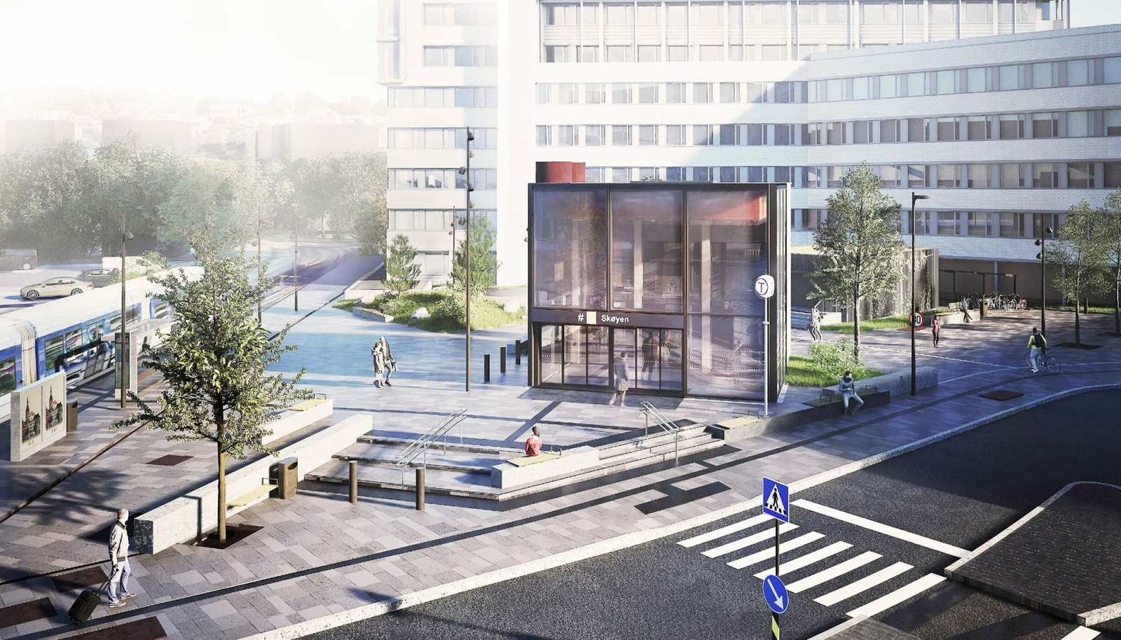 Om få år kommer det T-bane stopp rett ved Harbitz Torg. Da blir det et stopp til Majourstuen Galleribilde
