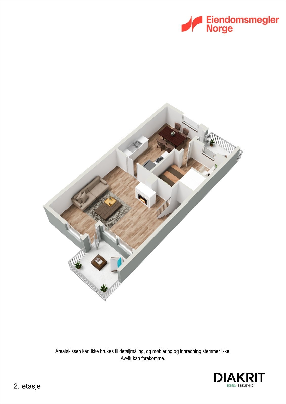 Plantegning 3D - 2. etasje. Galleribilde