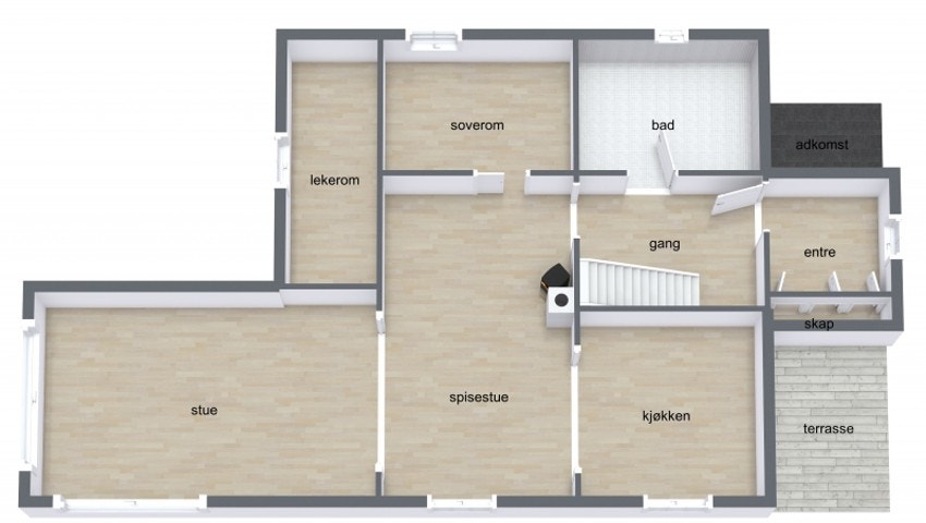 Plantegning 1. etasje Galleribilde