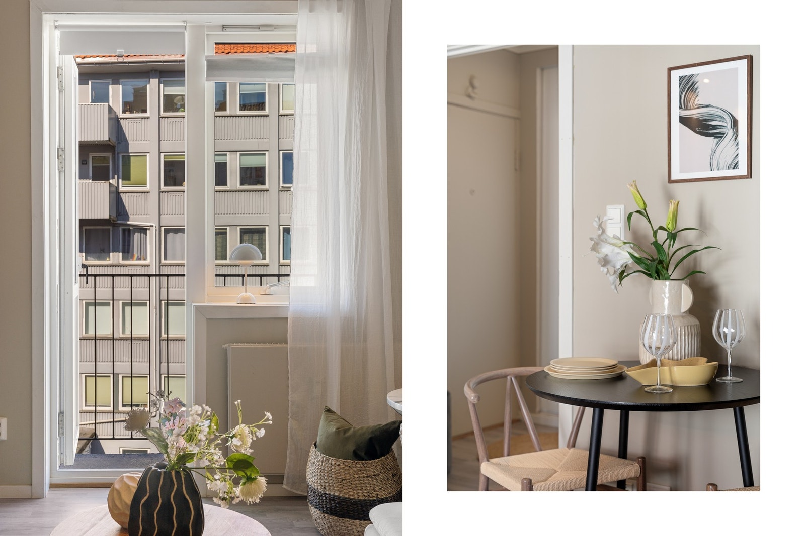 - Fra stuen er det utgang til en hyggelig balkong - Galleribilde