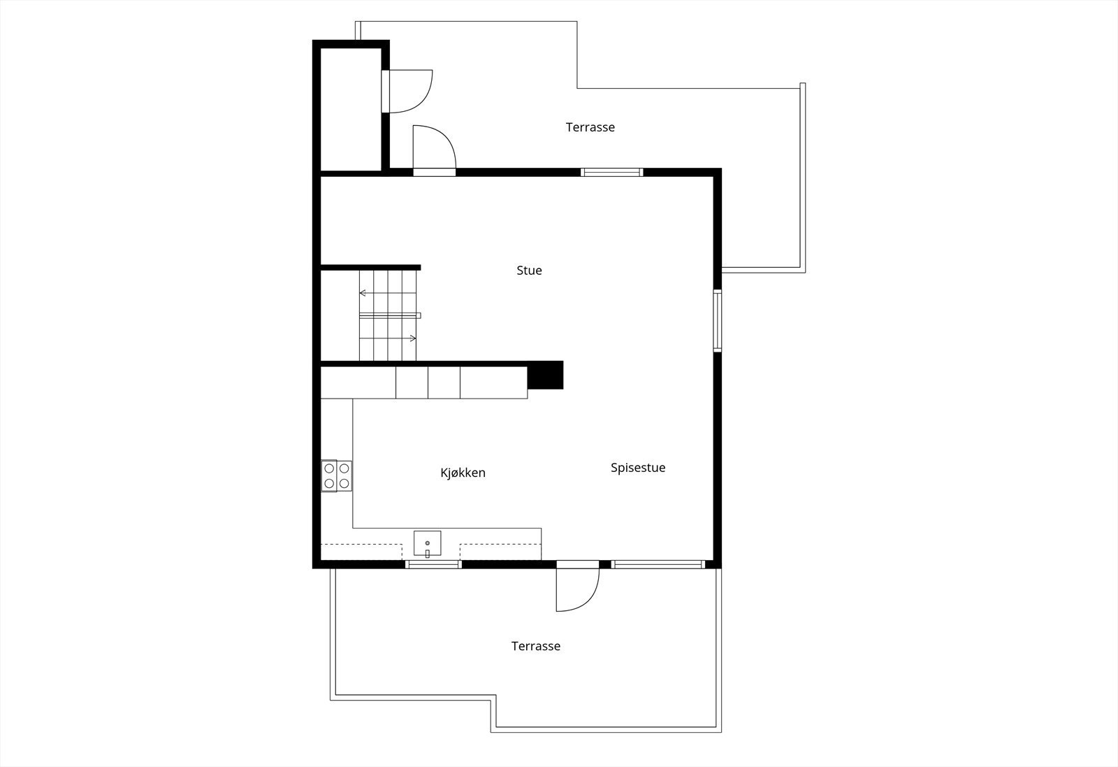 Plantegning 1. etasje Galleribilde