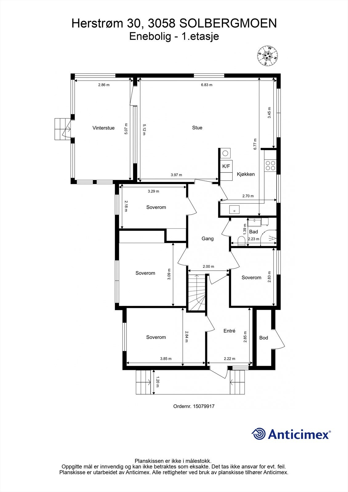 Plantegning 1. etasje Galleribilde