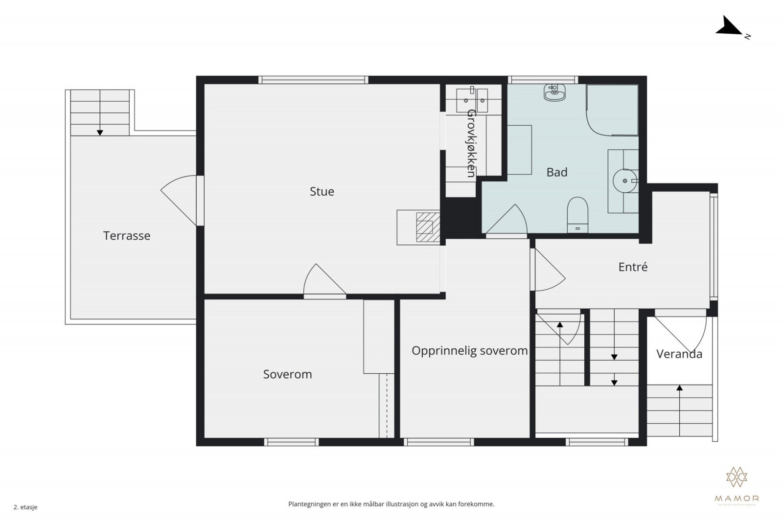 Plantegning 1. etasje Galleribilde
