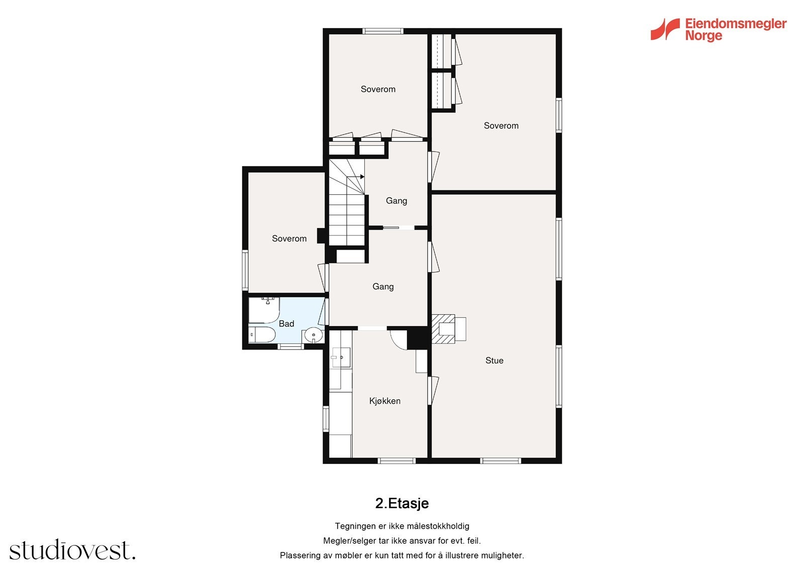 Plantegning 2. etasje Galleribilde