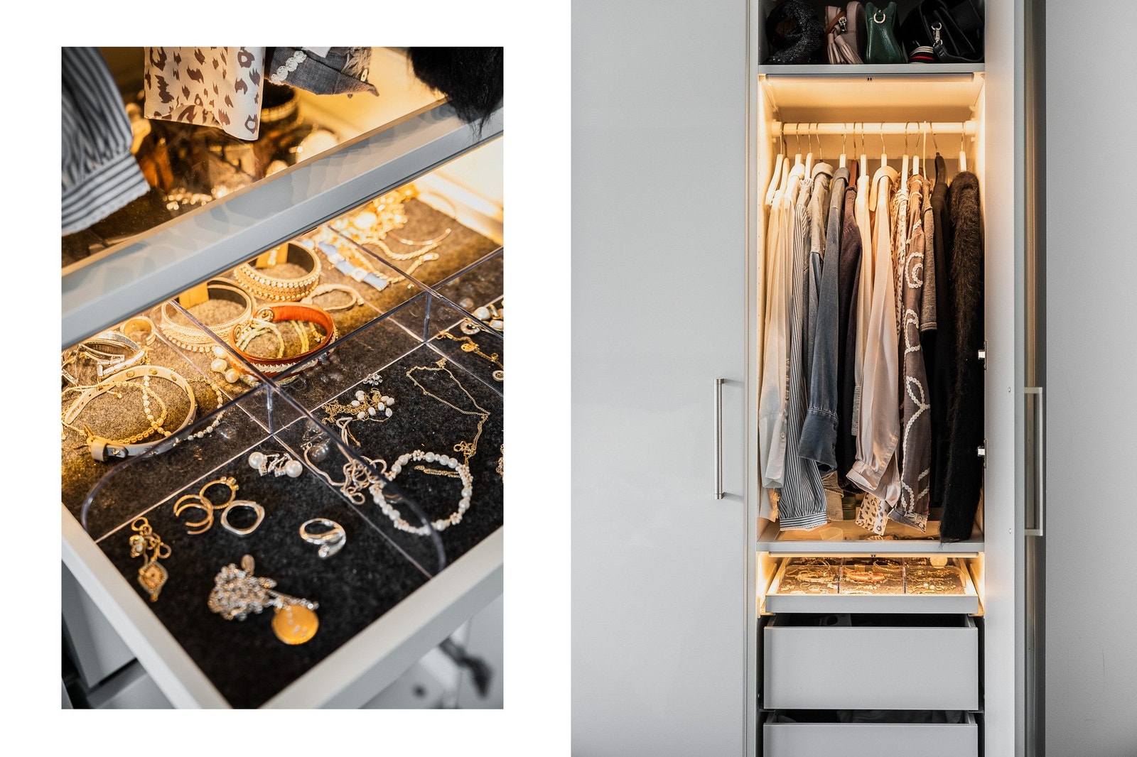 Garderobeløsning med moderne og praktiske detaljer, samt god oppbevaringskapasitet. Galleribilde