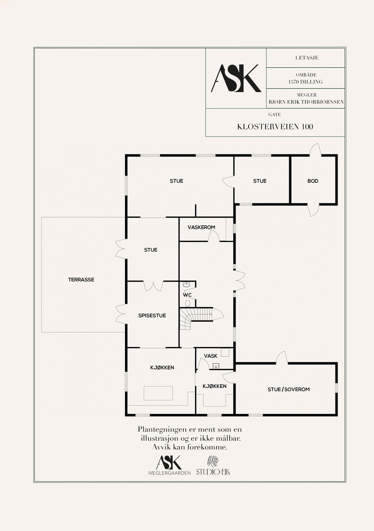 Plantegning 1. etasje Galleribilde