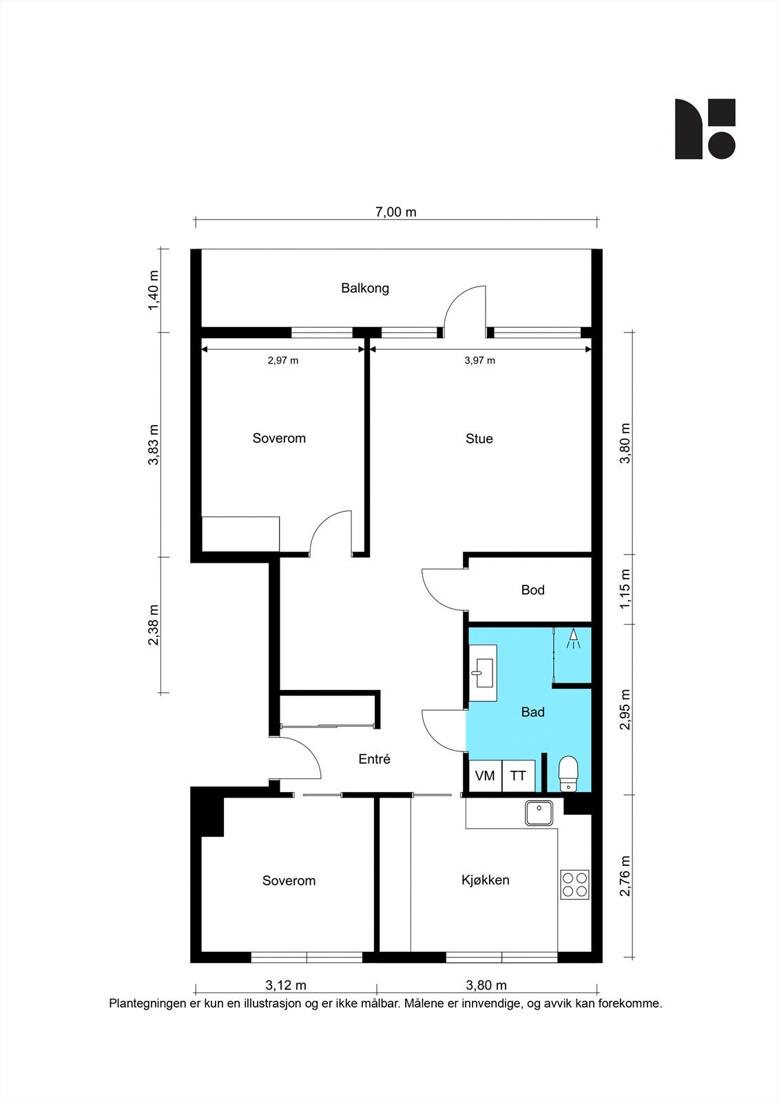 Plantegning 4. etasje Galleribilde