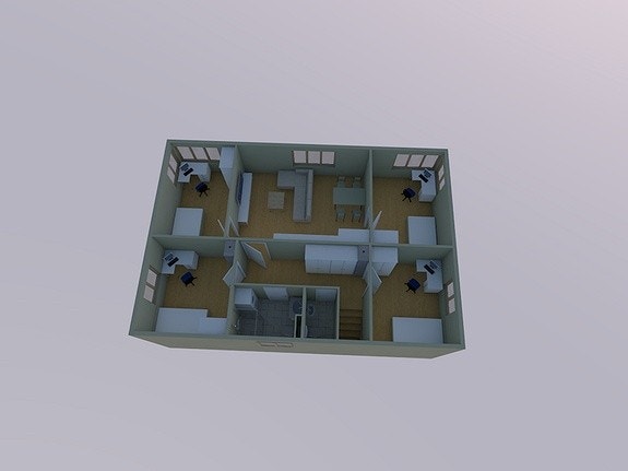 Plantegning av bofellesskapet med forslag til innredning Galleribilde