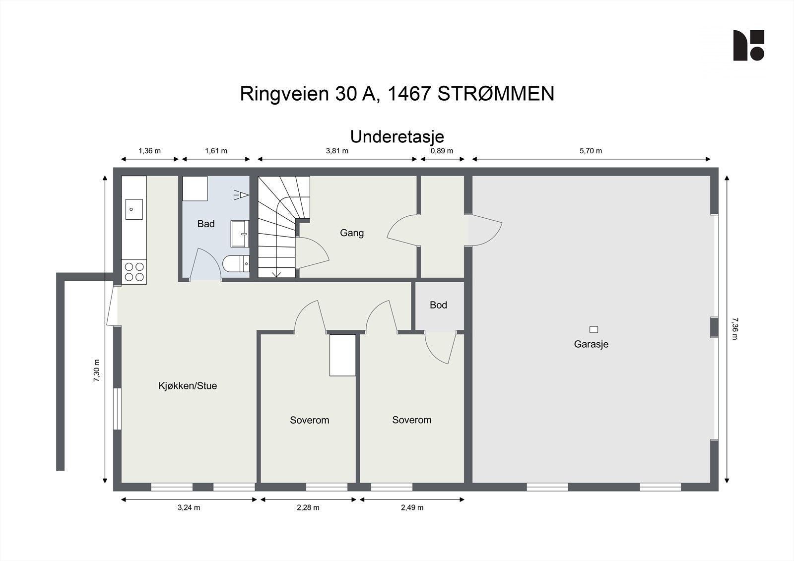 Plantegning - Underetasje Galleribilde
