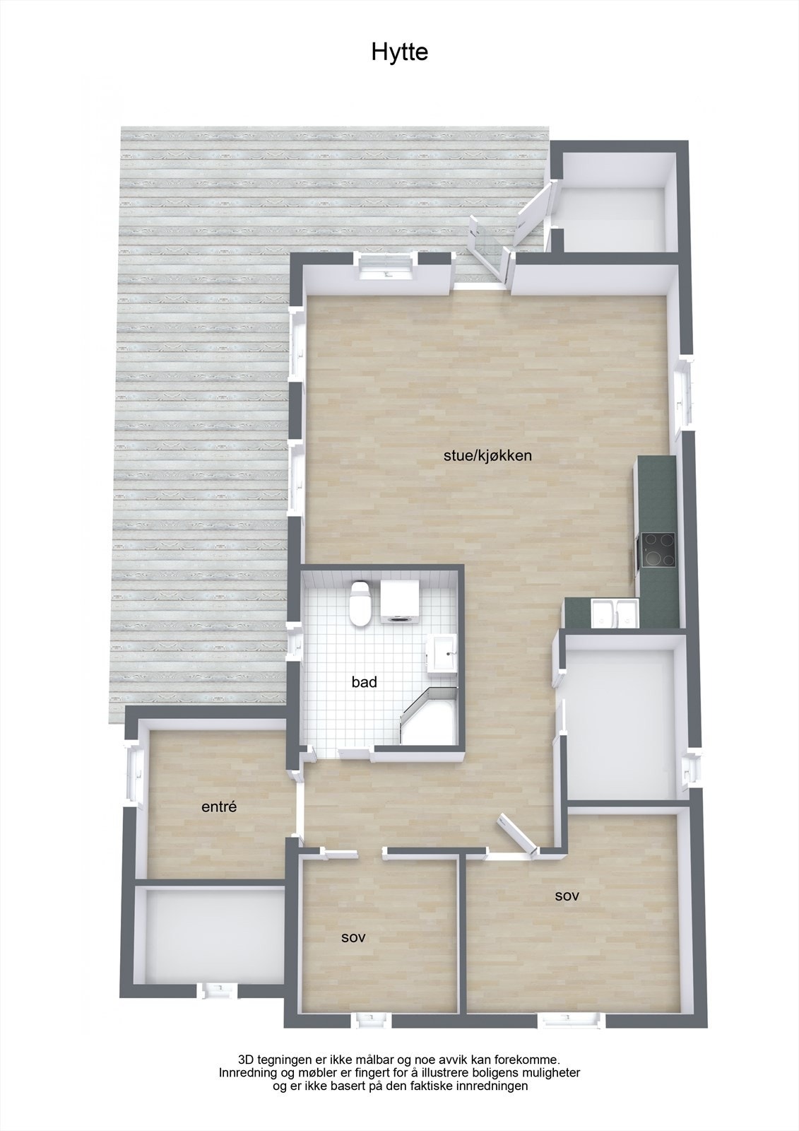 Plantegning sidebygning. Galleribilde