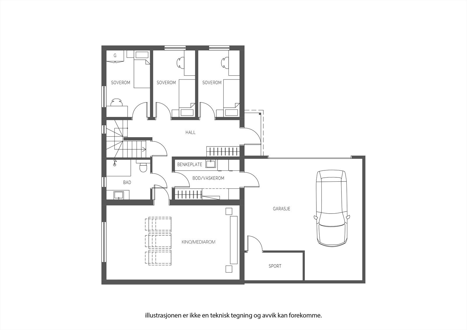 Plantegning 1.etg. Galleribilde