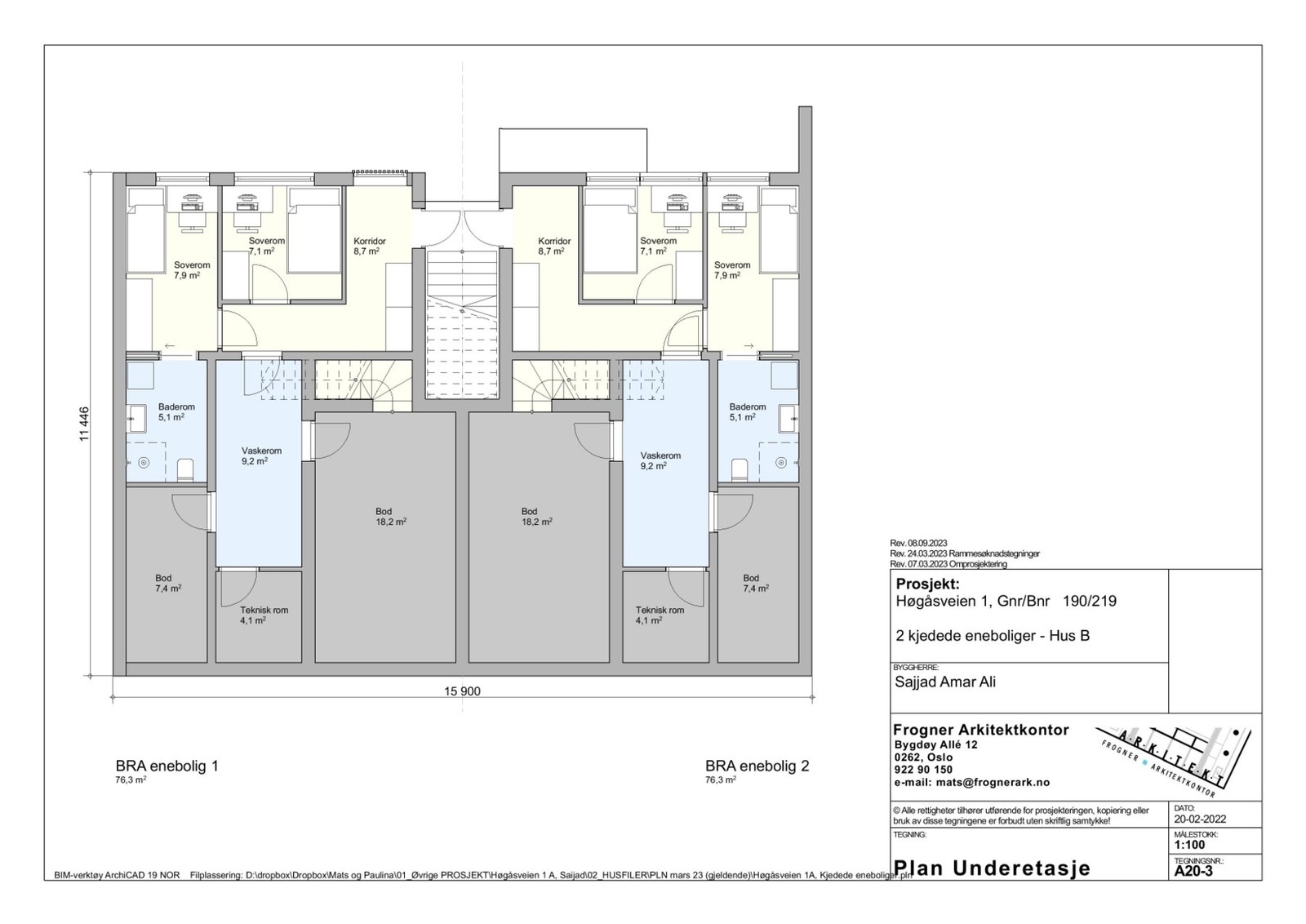 Planskisse underetasje. Galleribilde