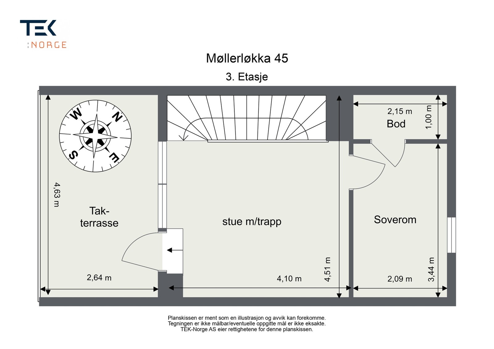 Plantegning, Møllerløkka 45. Galleribilde