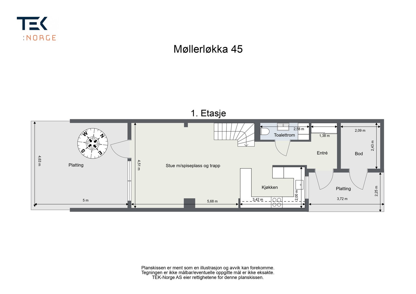 Plantegning, Møllerløkka 45. Galleribilde