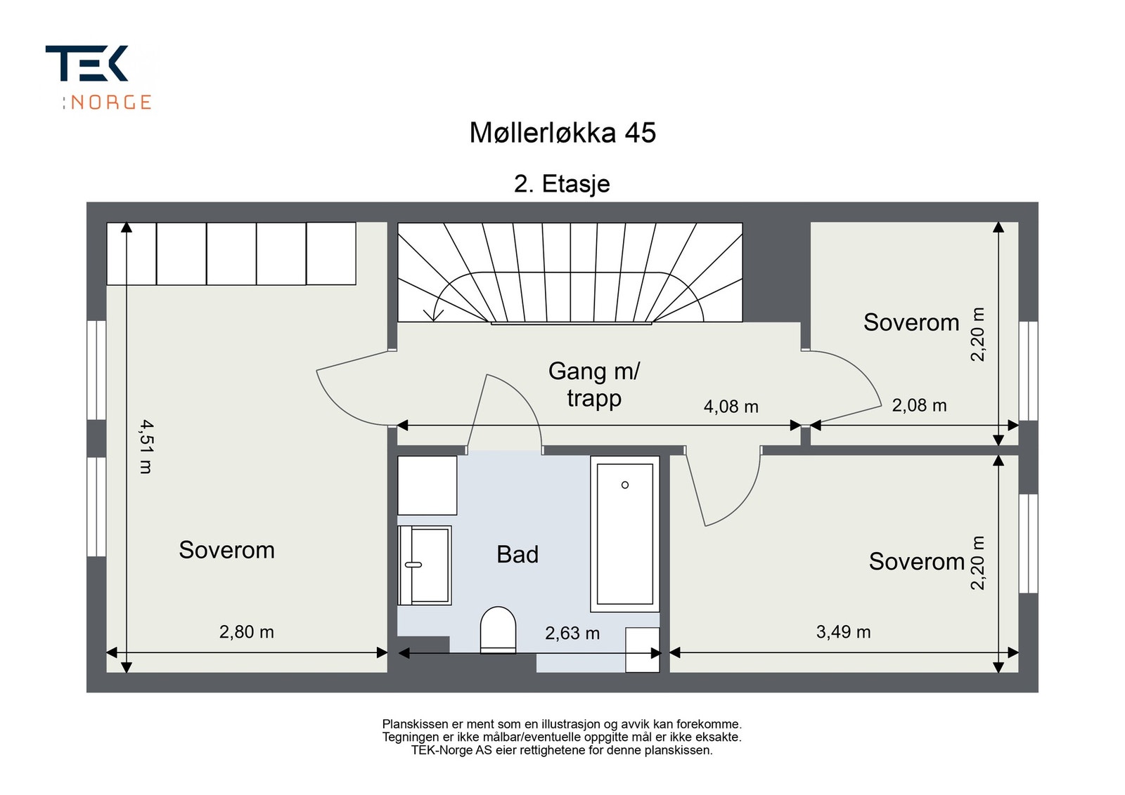 Plantegning, Møllerløkka 45. Galleribilde