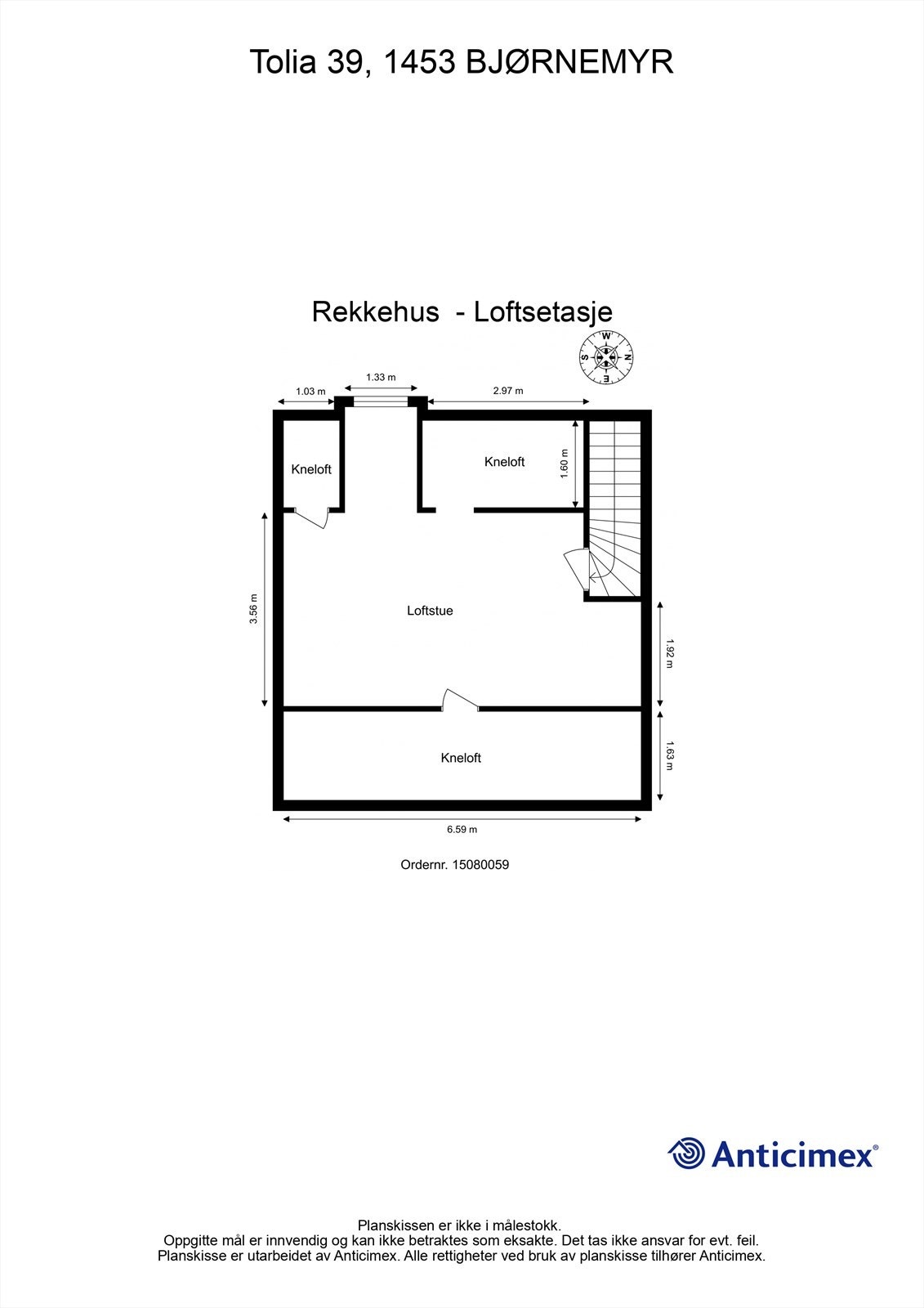 Plantegning loftsetasje Galleribilde