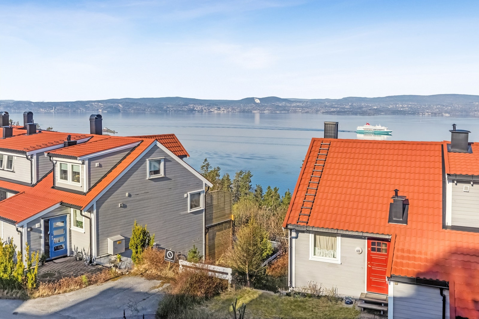 Fra loftstuen kan man bl.a se innseilingen i Oslofjorden og steilene. Galleribilde