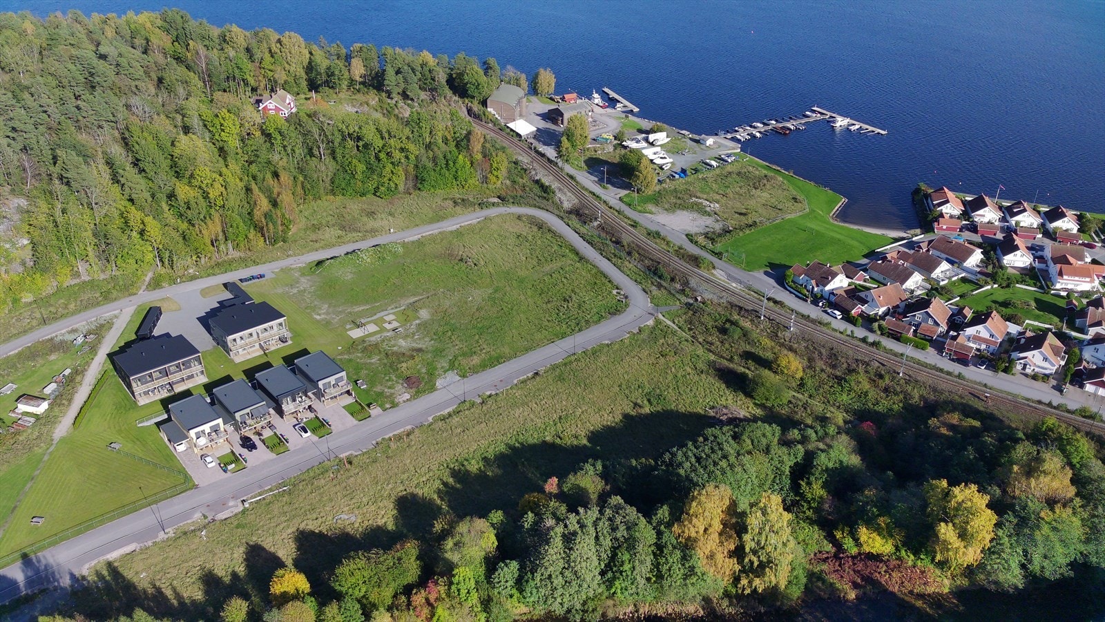 Nedre Lunde II Borettslag. Det skal bygges videre nedover feltet. Galleribilde