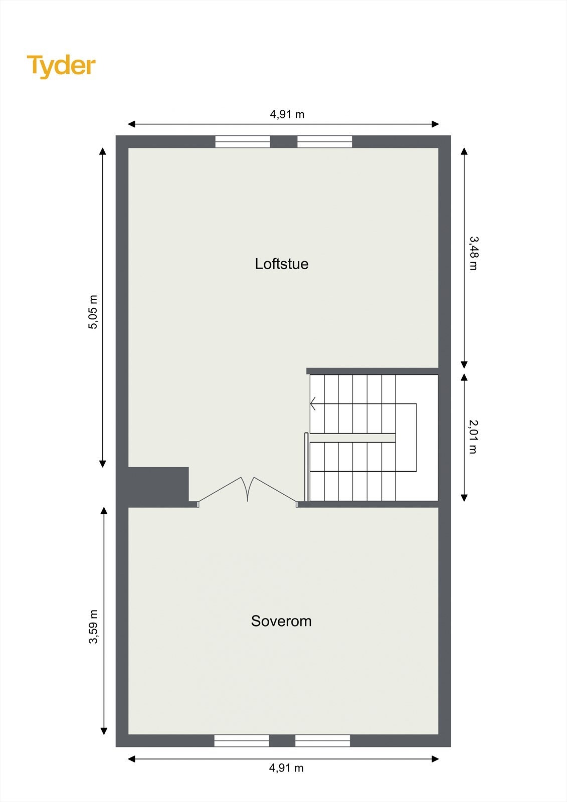 Plantegning loftsetasje Galleribilde
