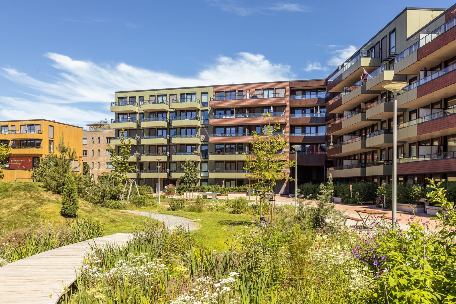 Nærområdet rundt leiligheten er skjermet, rolig og tilbaketrukket, samtidig sentralt på Ensjø. Galleribilde
