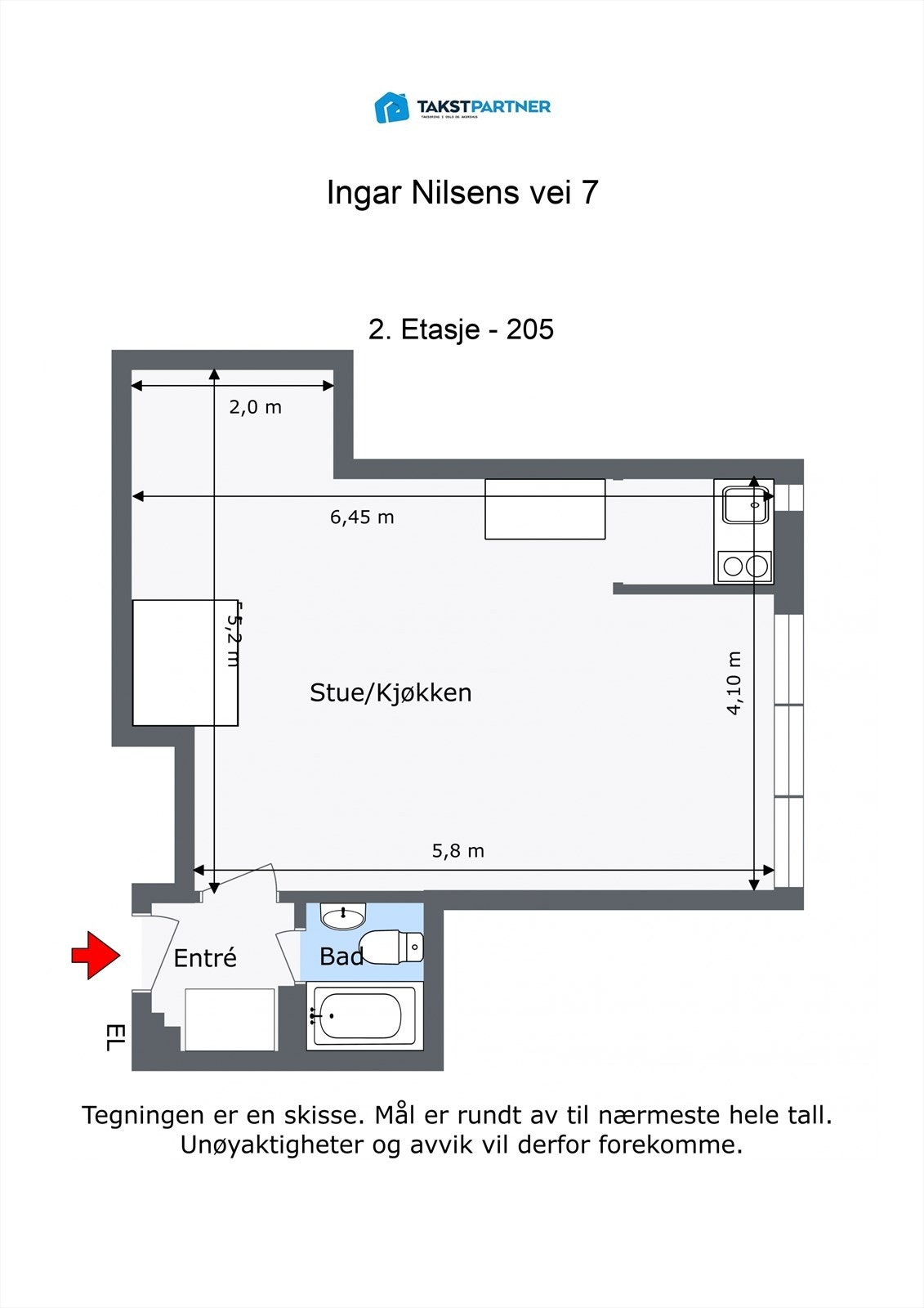 Plantegning - 2. etasje med heis Galleribilde