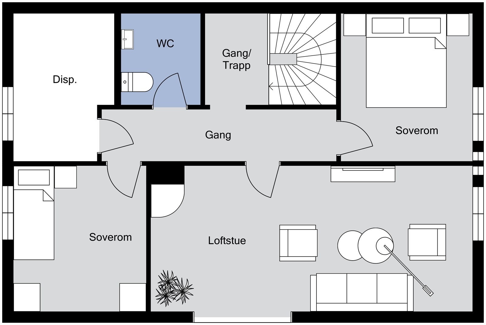 Planløsning loft Galleribilde