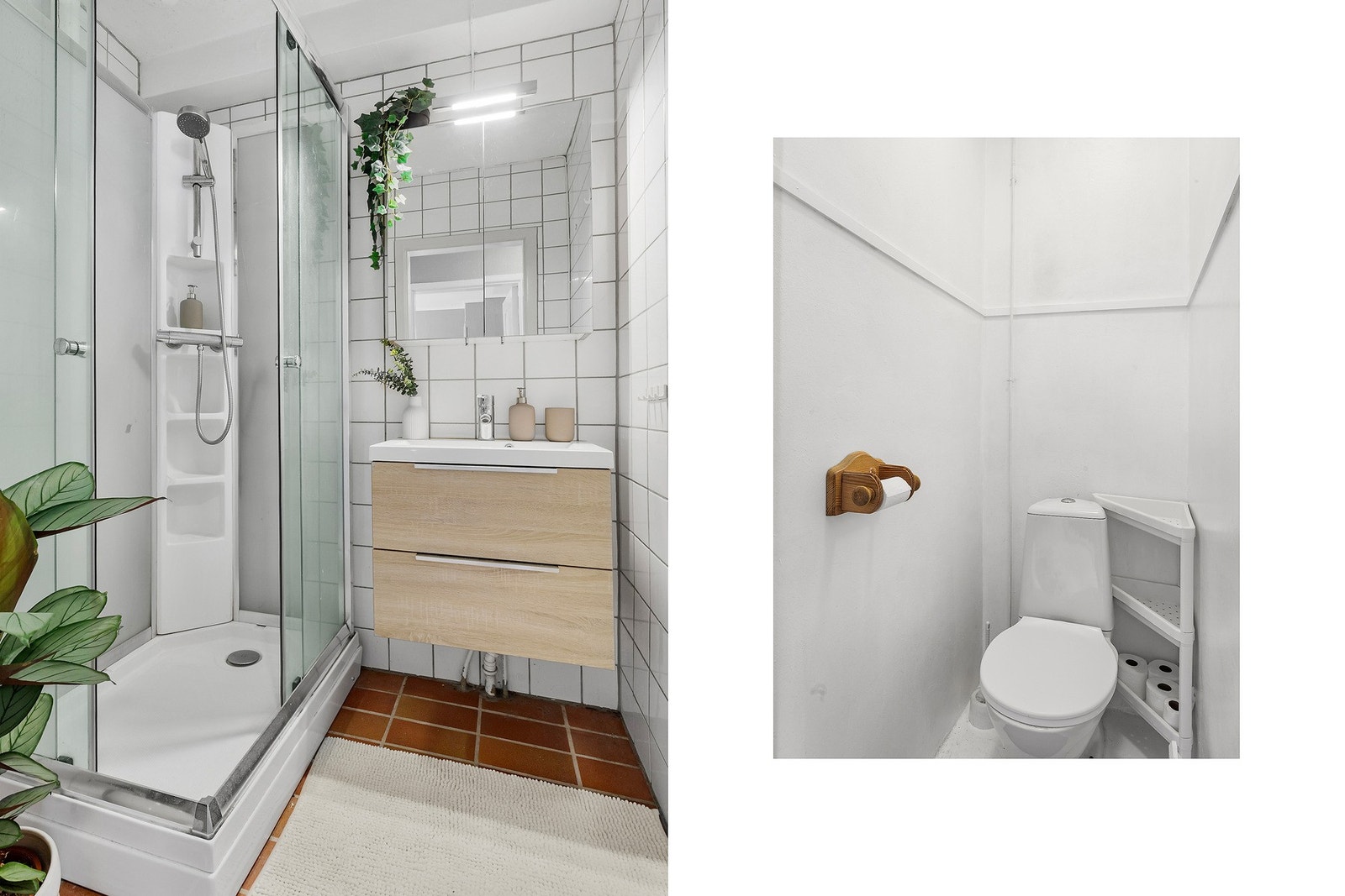 Toalettet er i et seperat rom vegg i vegg med badet. Galleribilde