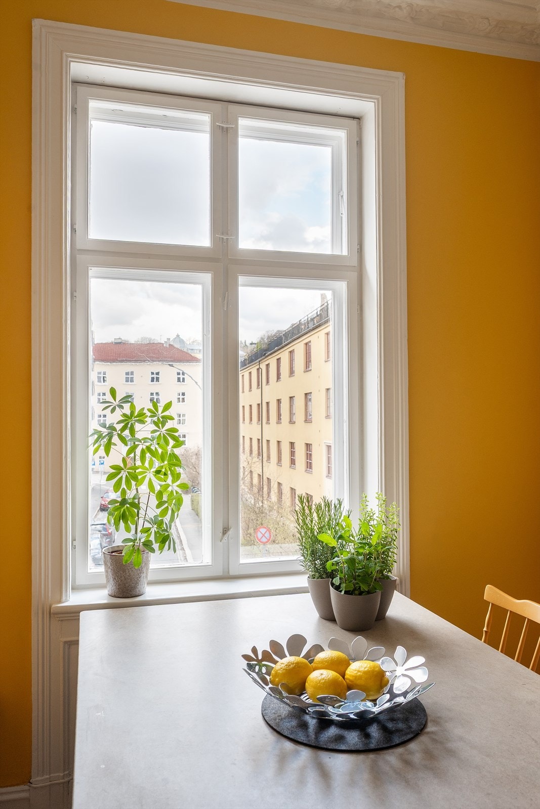 Hyggelig utsyn fra kjøkken og rikelig med naturlig lys. Galleribilde