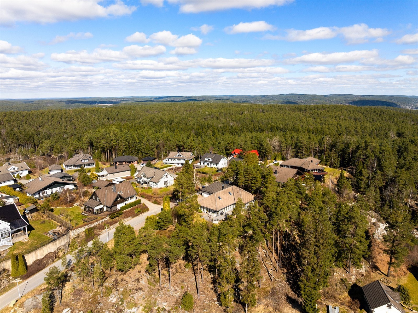Kalnesskogen som omgir boligfeltet er ypperlig for både søndagsutflukter, treningsøkter og skigåing når forholdene tillater. Galleribilde