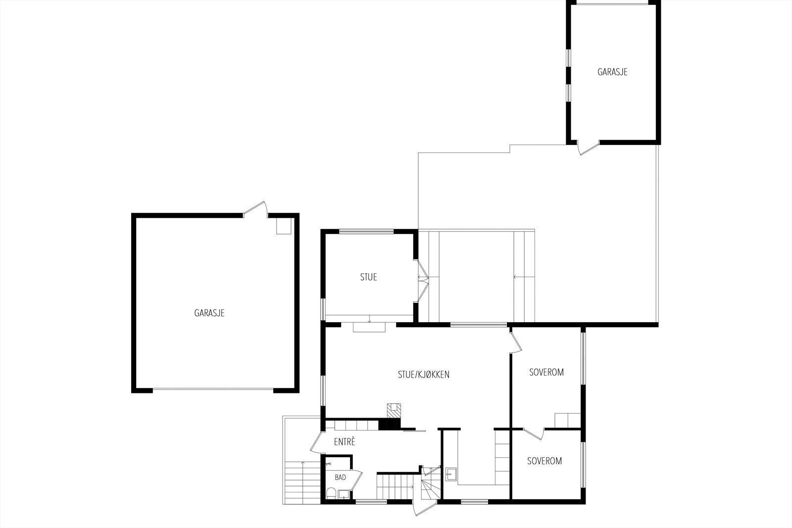 Plantegning 1. etasje Galleribilde