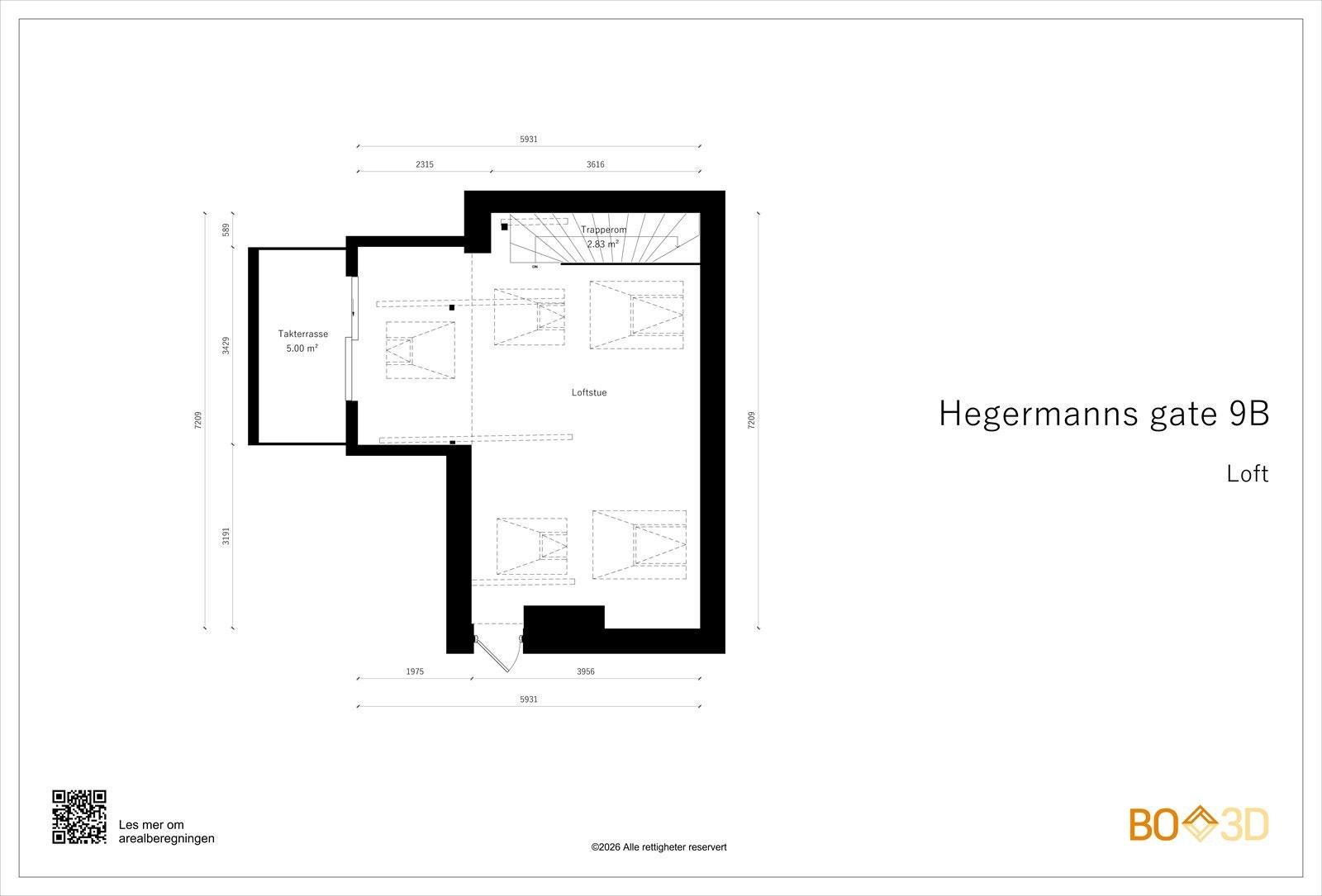 Plantegning loft Galleribilde