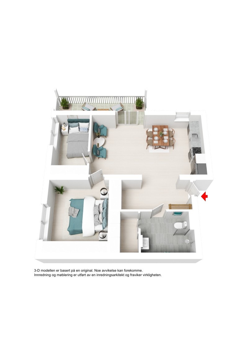 3D plantegning Galleribilde