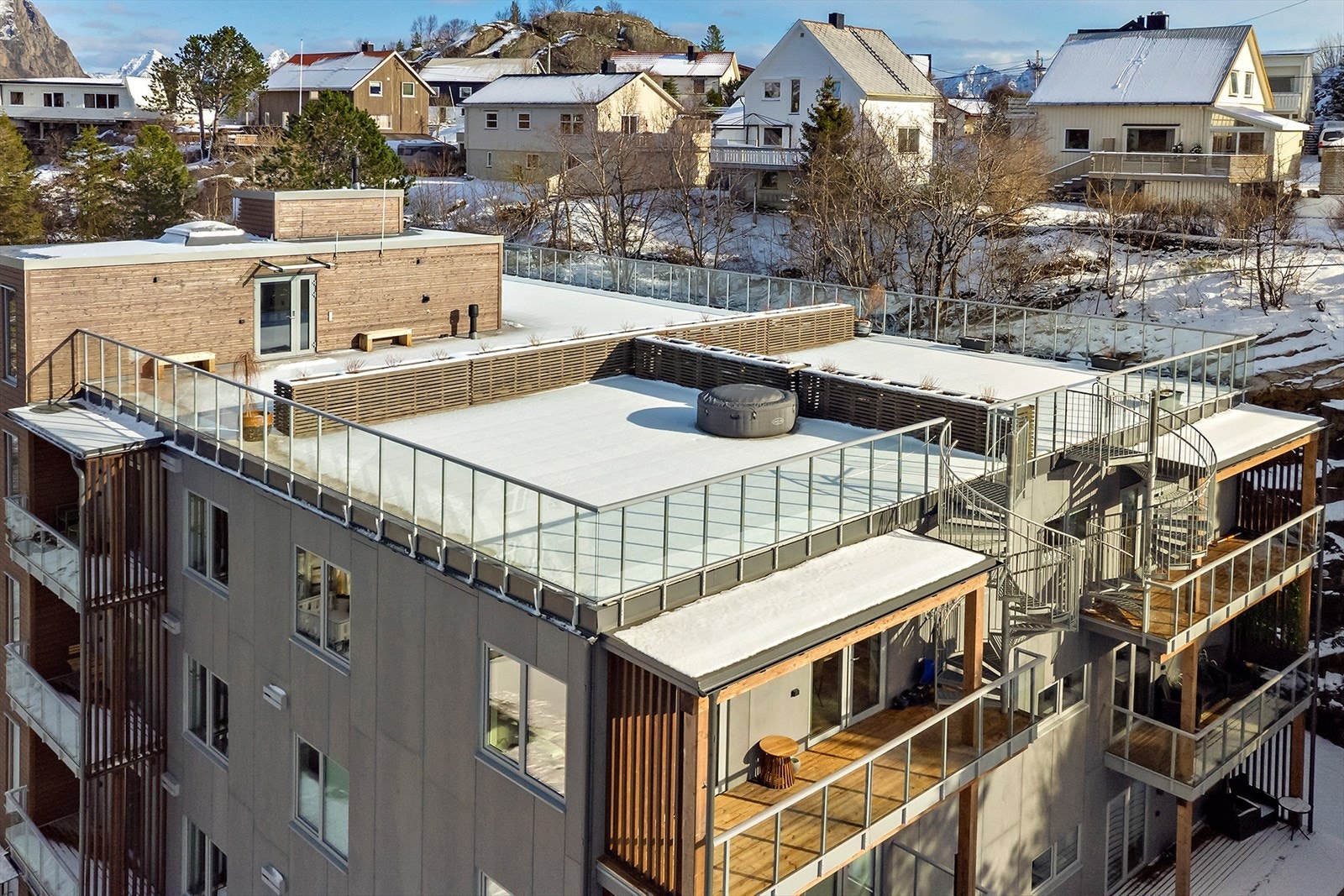 En stor del av taket er felles takterrasse Galleribilde