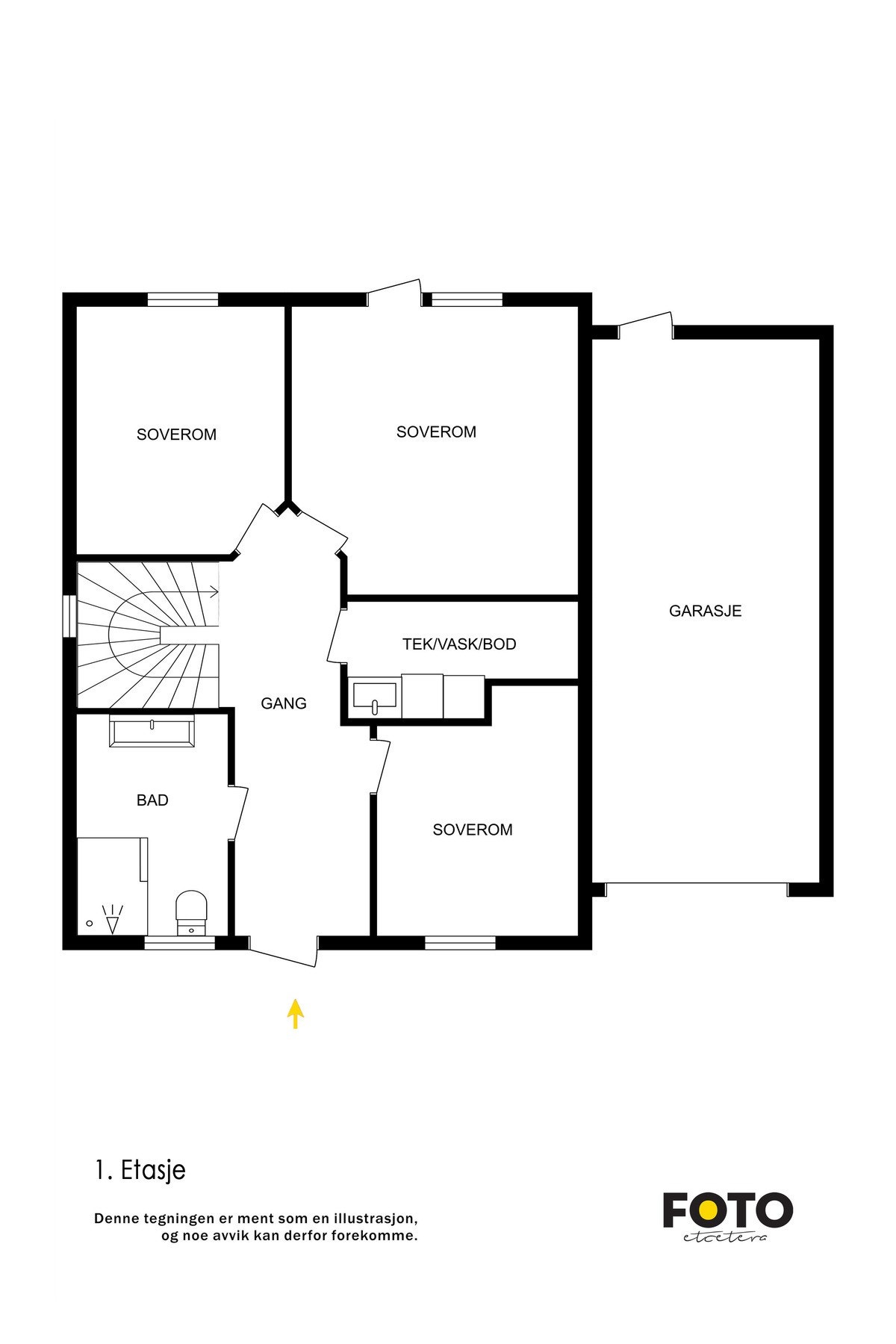 Plantegning 1. etasje Galleribilde