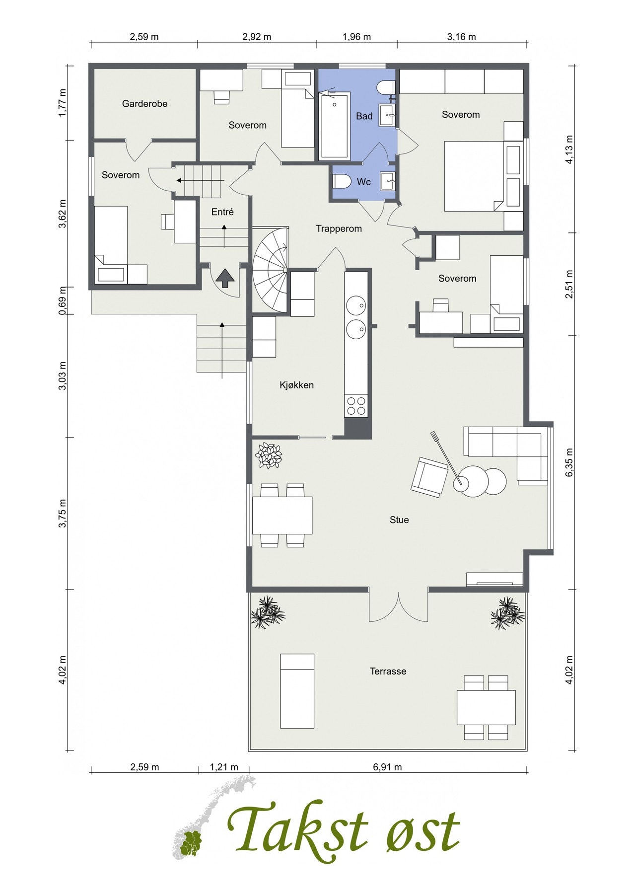 Planskisse 1. etasje Galleribilde