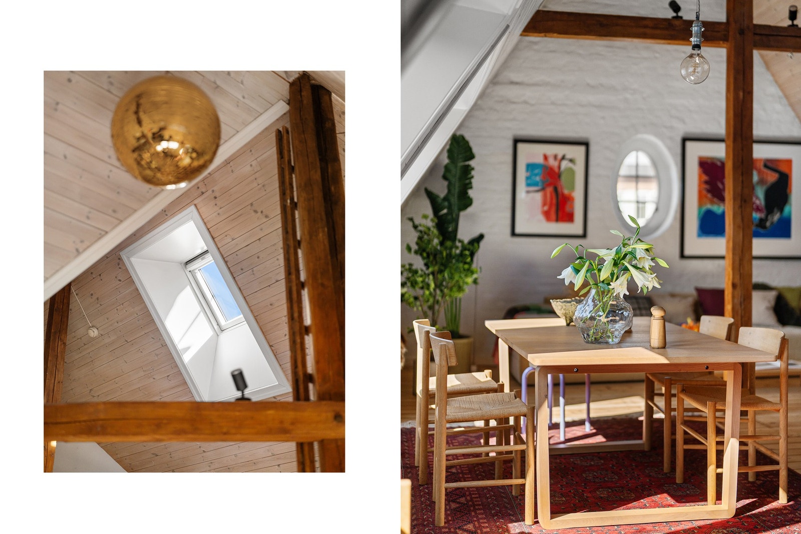 Toppleilighet (ingen over eller ved siden av), med vinduer mot tre himmelretninger som gir direkte sollys fra morgen til kveld. Galleribilde