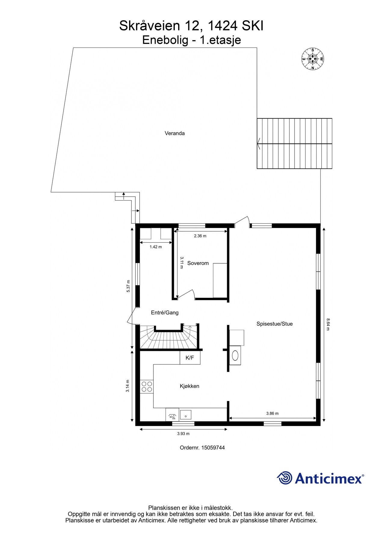 Plantegning 1.etg. Galleribilde