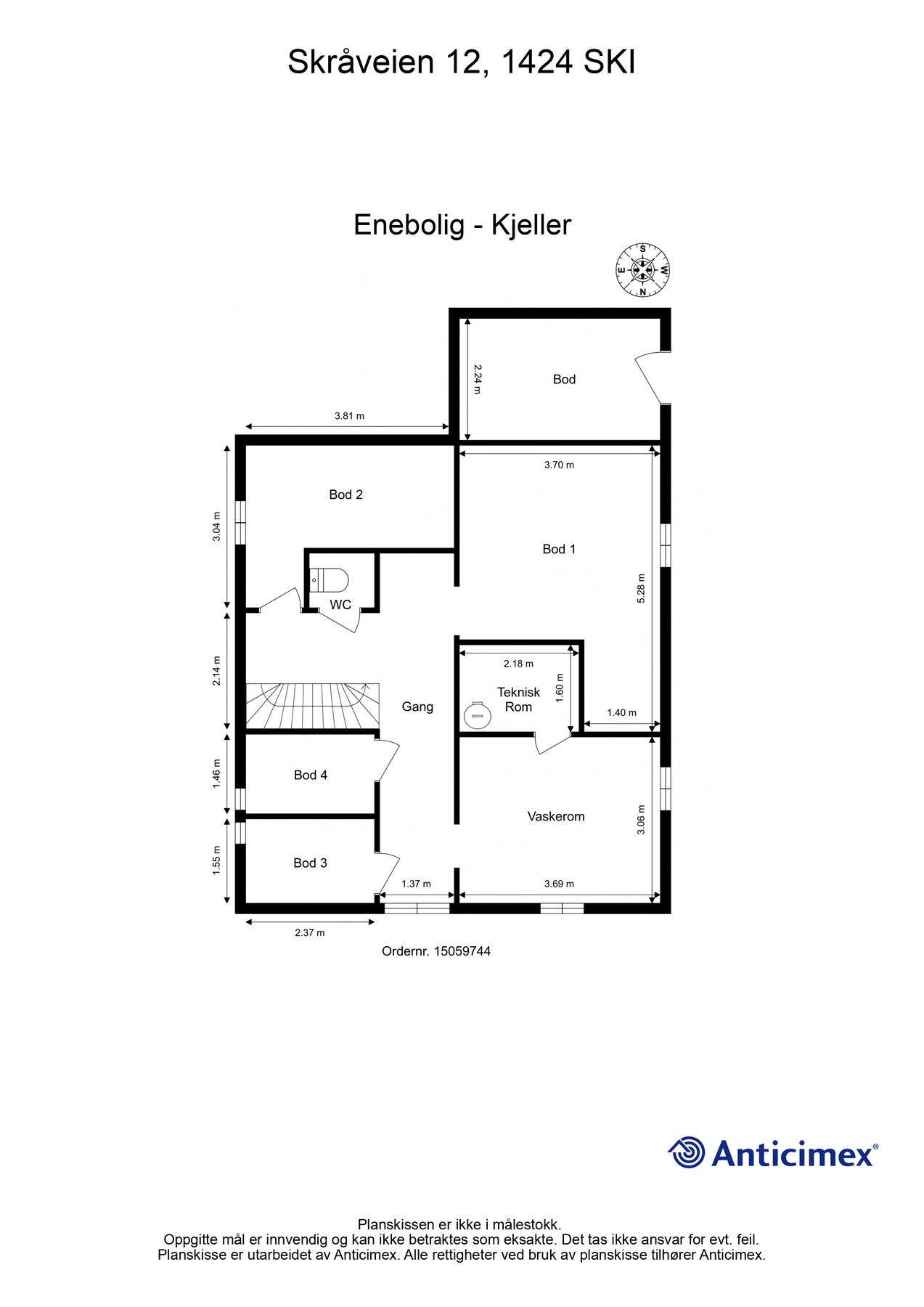 Plantegning kjeller. Galleribilde