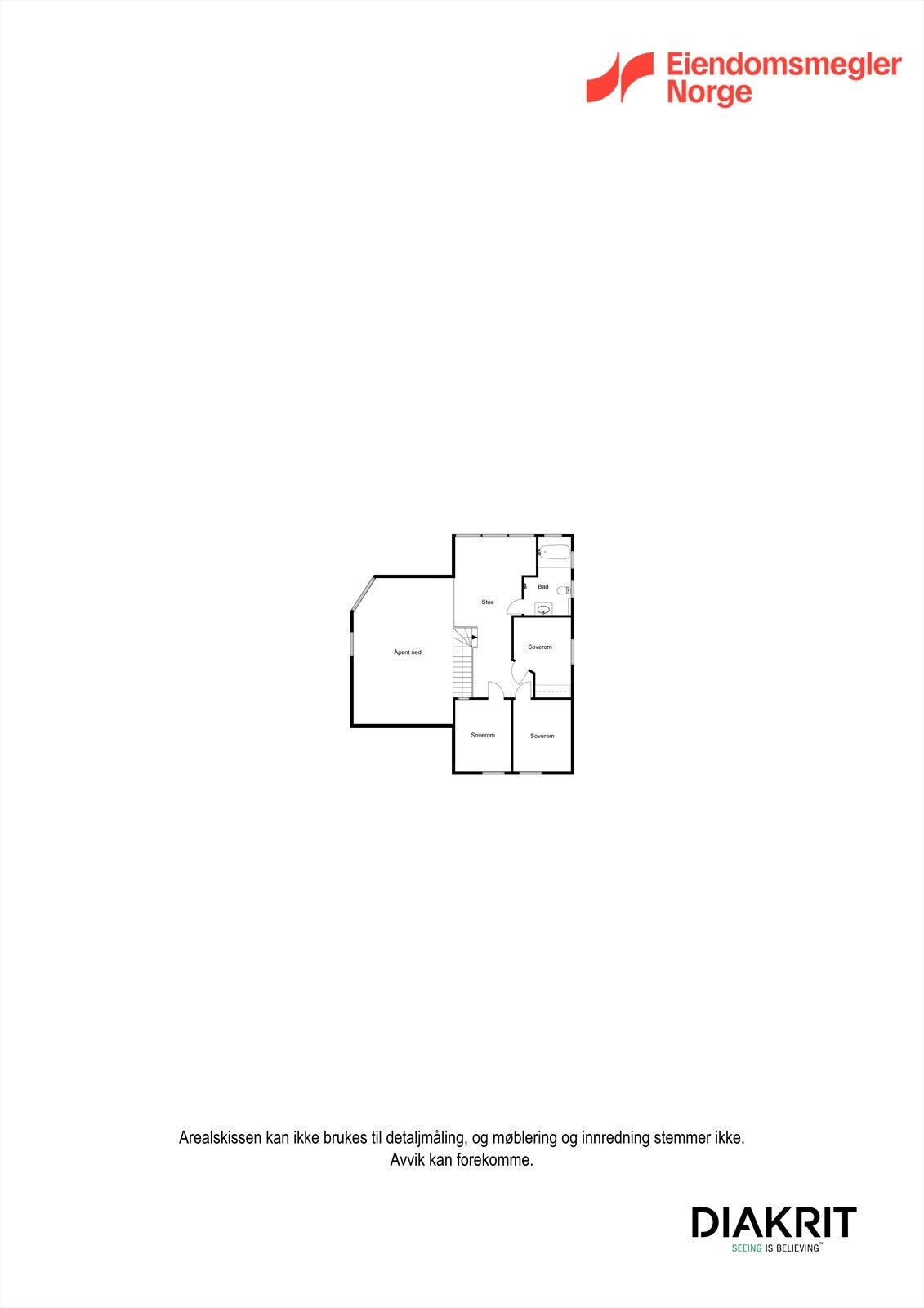 Plantegning 2. etg. Fra loftstue er det åpent ned. Galleribilde
