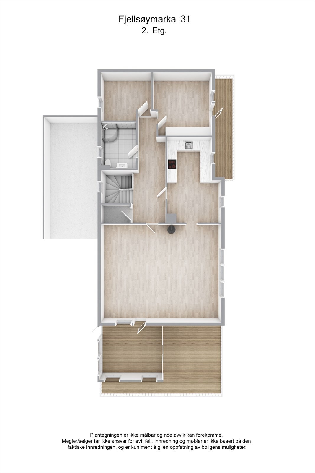 Planskisse 3D - Hovedetasje Galleribilde