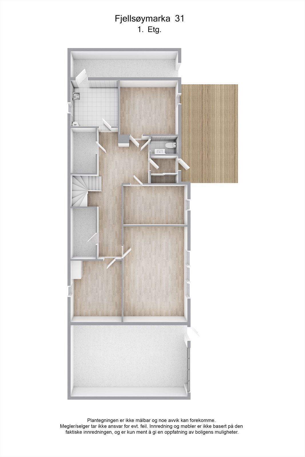 Planskisse 3D - Sokkeletasje Galleribilde