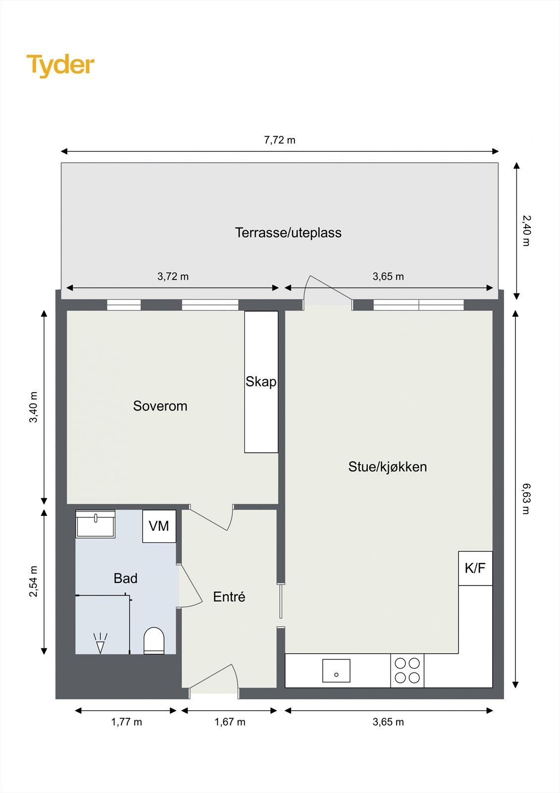 Takstmannens planskisse - Avvik kan forekomme. Galleribilde