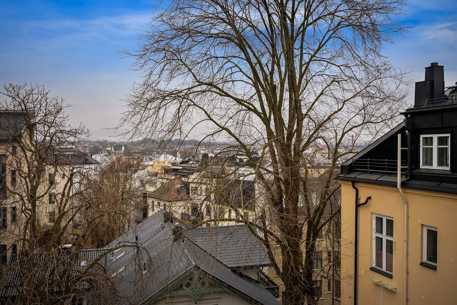 Det er flott utsikt fra takterrassen. Galleribilde