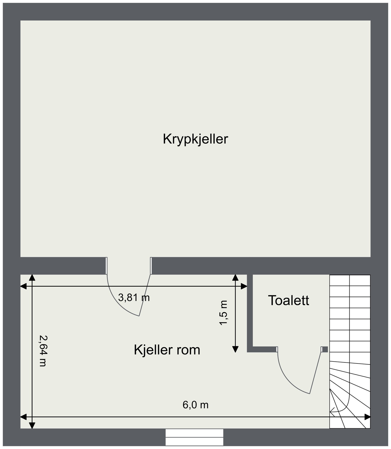 Plantegning kjeller. Galleribilde