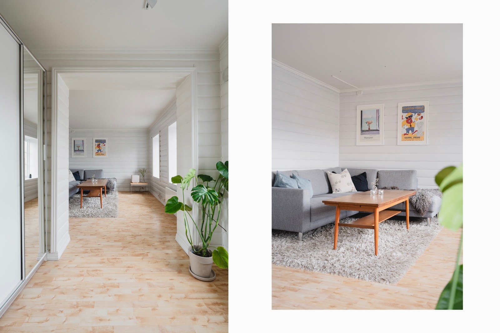 Leiligheten er gjennomgående lys.