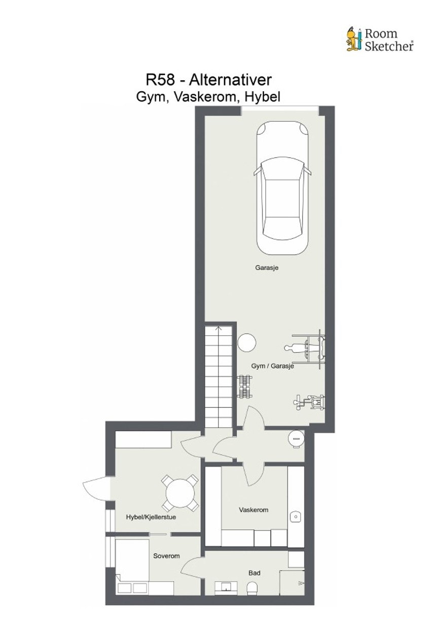 Alternativ plantegning underetasje Galleribilde